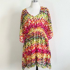WOMEN' RAYS AND WAVES POLYESTER CHIFFON COVERUP One Size fits most Multi-color‎